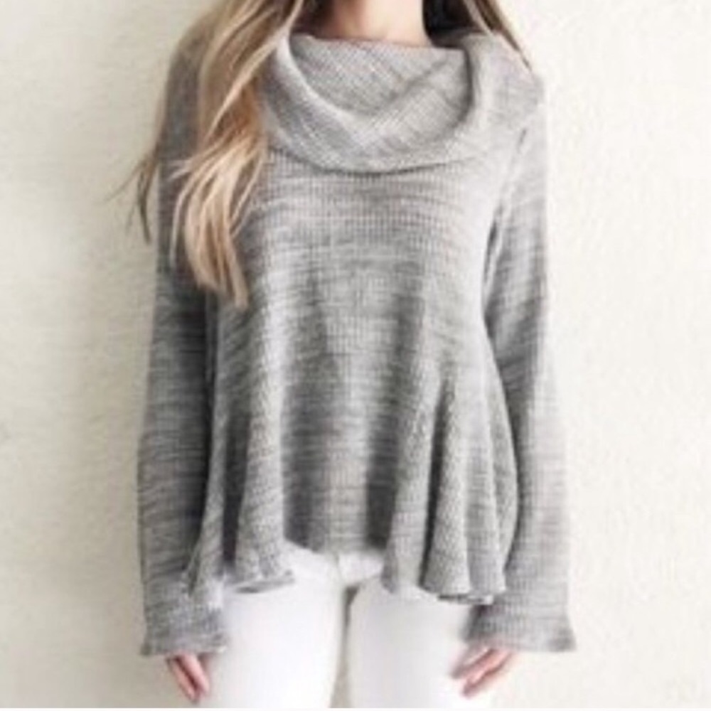 Anthropologie 9-H15 STCL grey cowl neck sweater